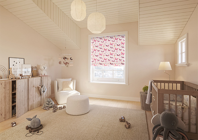 Butterfly Garden, Precious Pinks - Motorised Roman Blind - Image 6